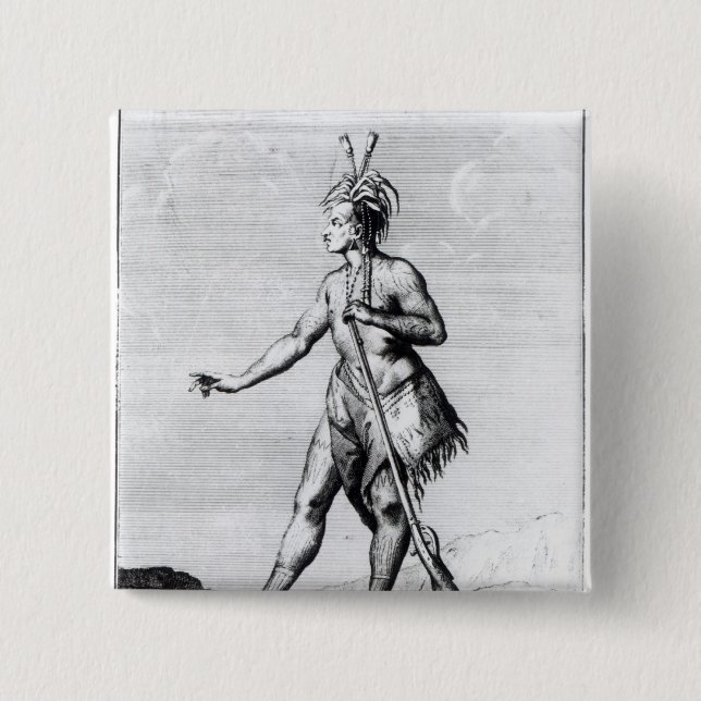 Chapa Cuadrada Hombre Iroquois, habitante de Canadá (Anverso)