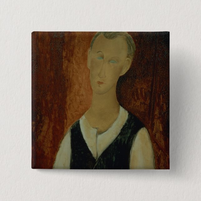 Chapa Cuadrada Hombre joven con un Waistcoat negro, 1912 (el (Anverso)