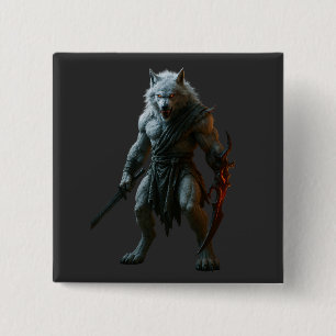 Chapa Cuadrada Hombre lobo ártico