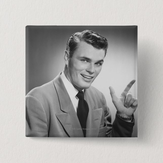 Chapa Cuadrada Hombre que señala 2 (Anverso)