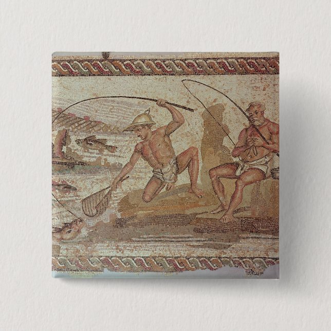 Chapa Cuadrada Hombres que pescan en el Nilo (Anverso)