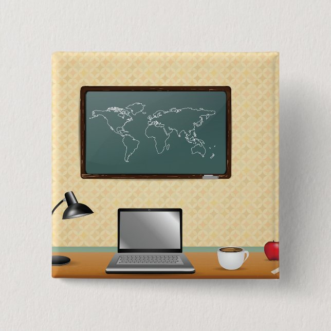 Chapa Cuadrada Home Office Desk Laptop Coffee (Anverso)