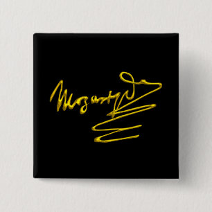 Chapa Cuadrada HOMENAJE A MOZART Gold Signature De Composer Negro