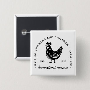Chapa Cuadrada Homesteader pollo mama sahm citas de mamá divertid