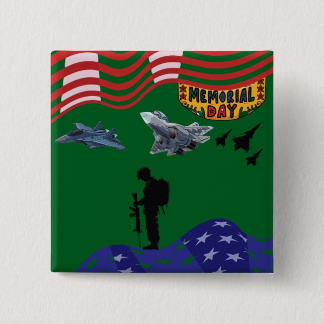 Chapa Cuadrada Honor on memorial day hunter green (Anverso)