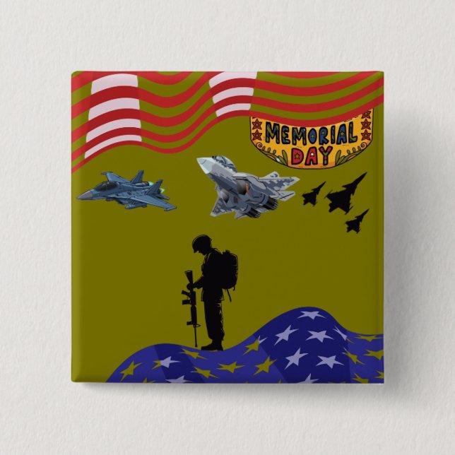 Chapa Cuadrada Honor on memorial day olive (Anverso)