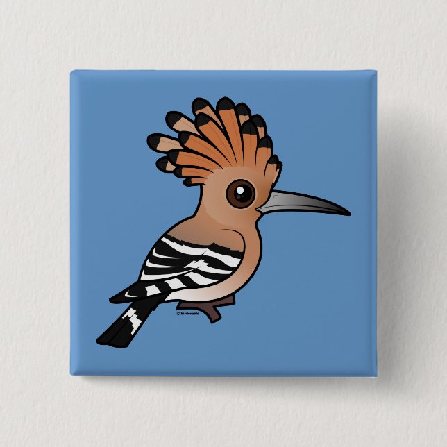 Chapa Cuadrada Hoopoe de Birdorable (Anverso)
