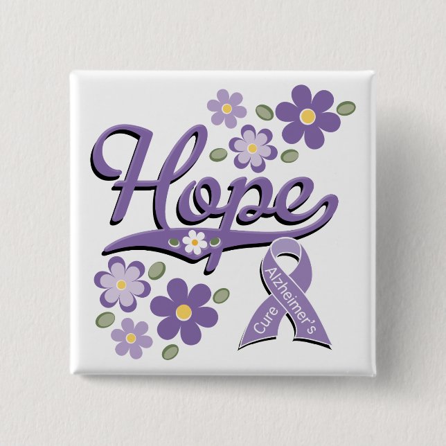 Chapa Cuadrada Hope Alzheimer's Awareness Pin (Anverso)