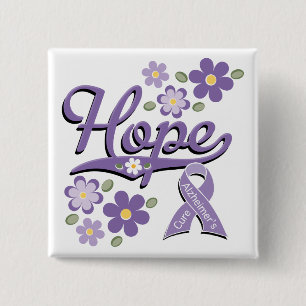 Chapa Cuadrada Hope Alzheimer's Awareness Pin