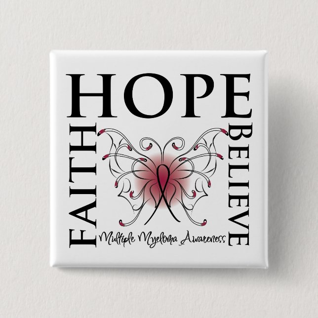 Chapa Cuadrada Hope Belith Faith - Mieloma Múltiple (Anverso)