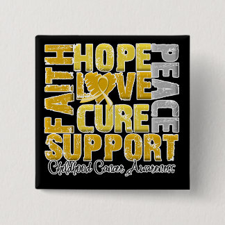 Chapa Cuadrada Hope Love Cure la Conciencia sobre el Cáncer Infan