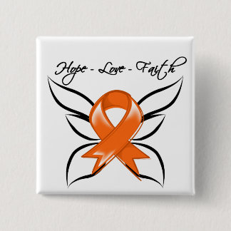 Chapa Cuadrada Hope Love Faith Butterfly - Esclerosis múltiple