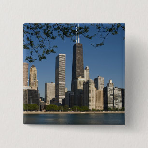 Chapa Cuadrada horizonte de Chicago y lago Michigan, orilla del l