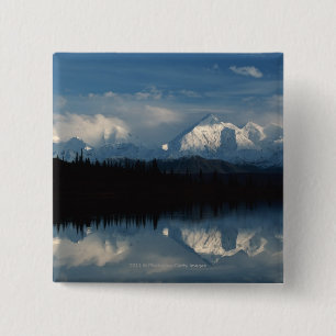 Chapa Cuadrada Horizonte del lago mirror con el bosque y las