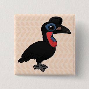 Chapa Cuadrada Hornbill de tierra abisinio de Birdorable