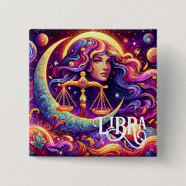 Chapa Cuadrada Horóscopo Rótulo Libra Zodiac Eéreo Arte místico