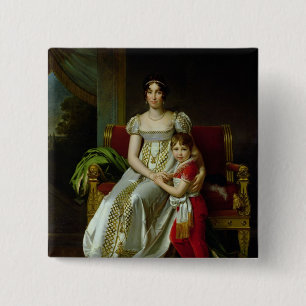 Chapa Cuadrada Hortense de Beauharnais y su hijo