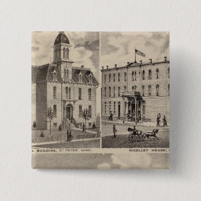 Chapa Cuadrada Hospital demente, Edificio de la Escuela Pública,  (Anverso)