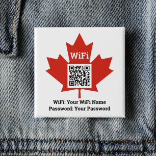 Chapa Cuadrada Hotel canadiense con detalles Wifi más código QR p