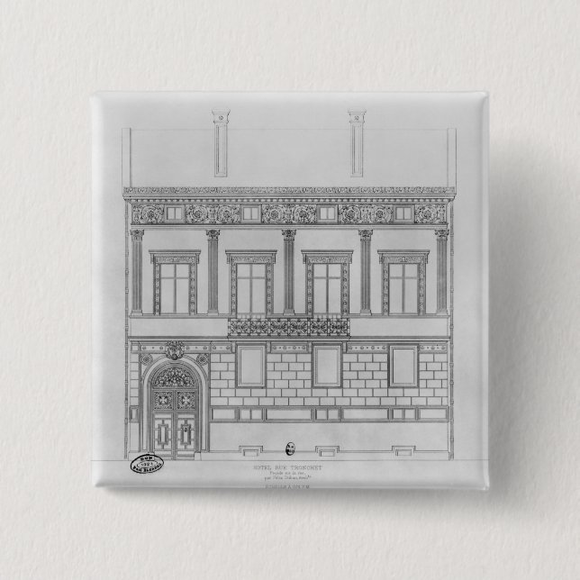 Chapa Cuadrada Hotel de Pourtales, fachada, 1850 (Anverso)