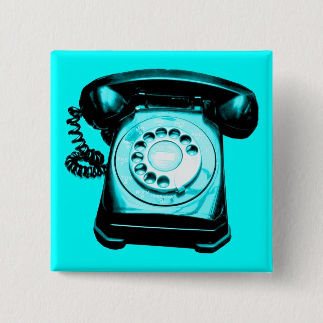 Chapa Cuadrada Hotline Cyan (Anverso)