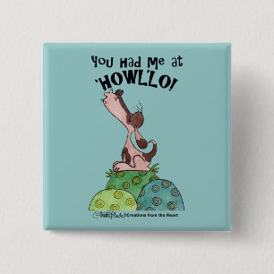 Chapa Cuadrada Howler Dog