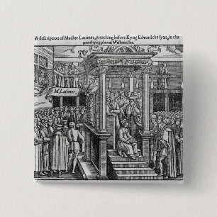 Chapa Cuadrada Hugh Latimer que predica ante rey Edward VI