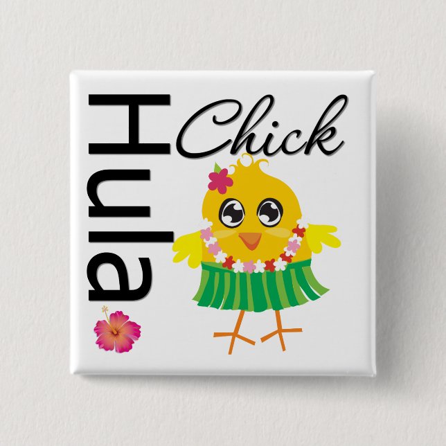 Chapa Cuadrada Hula Hawaii Chick (Anverso)