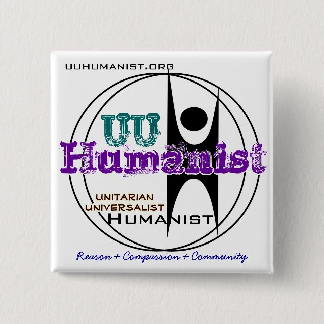 Chapa Cuadrada Humanista universalista (UU) unitario (Anverso)