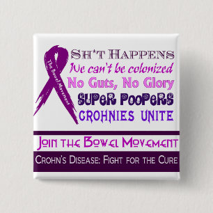 Chapa Cuadrada Humor de la enfermedad de Crohn