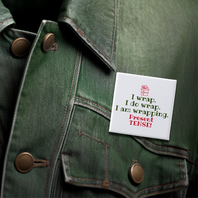 Chapa Cuadrada Humor de Navidades divertidos | Grammar Pun (Funny Christmas Humor | Grammar Pun Button)