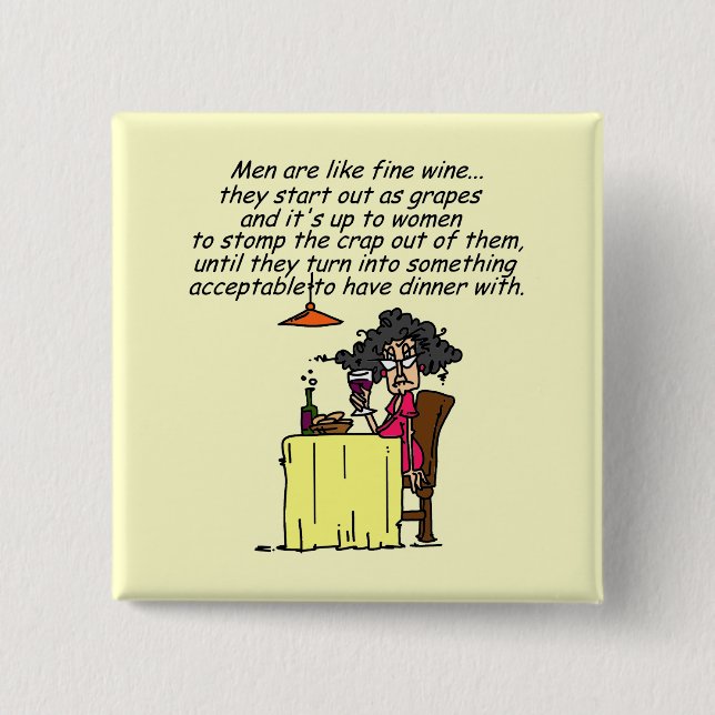 Chapa Cuadrada Humor de vino masculino y fino (Anverso)