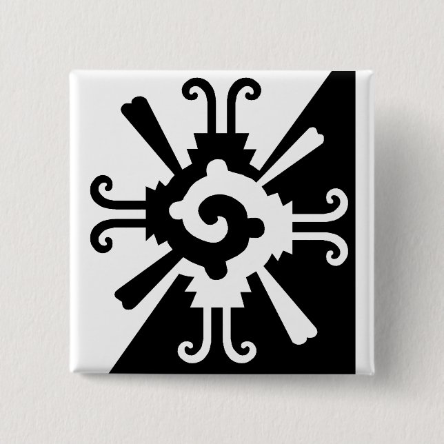 Chapa Cuadrada Hunab Ku-Black y White (Anverso)