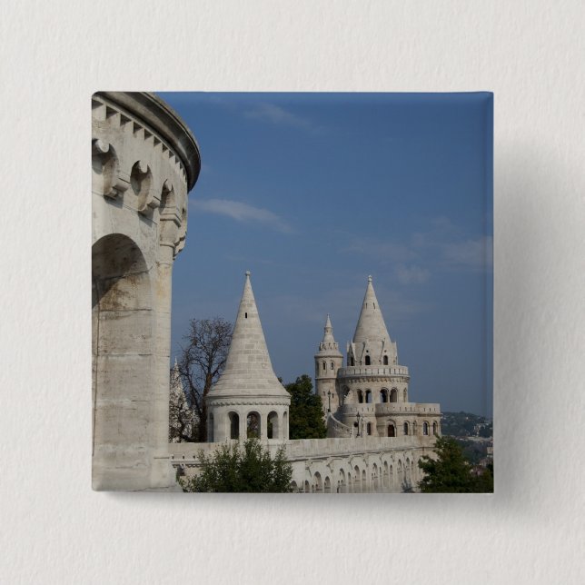 Chapa Cuadrada Hungría, ciudad capital Budapest. Buda, Castillo (Anverso)
