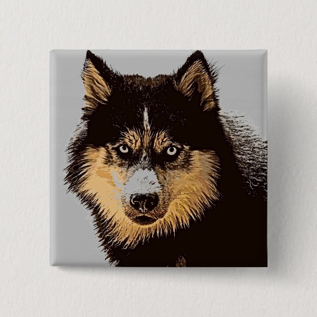 Chapa Cuadrada Husky Siberian (Anverso)