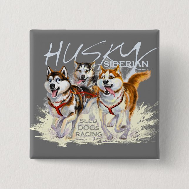 Chapa Cuadrada husky siberiano (Anverso)