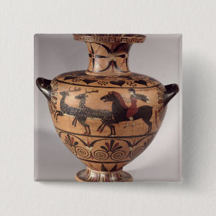 Chapa Cuadrada Hydria, cazando escena, Griego arcaico, figura