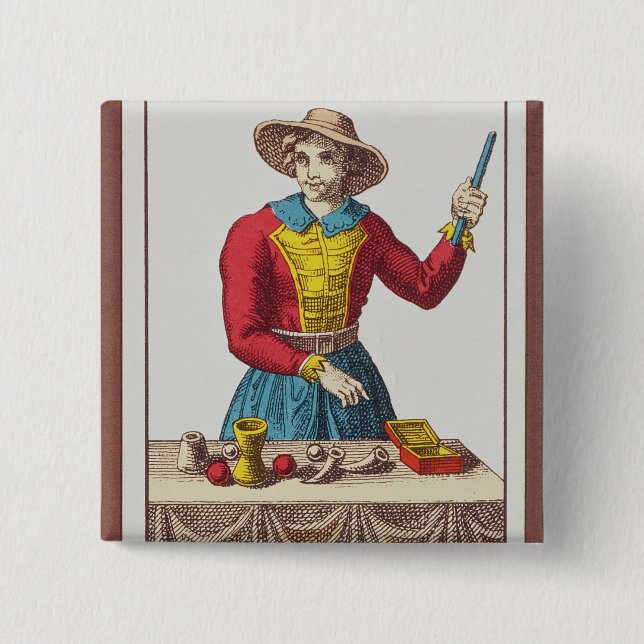 Chapa Cuadrada I el mago, siete cartas de tarot (Anverso)