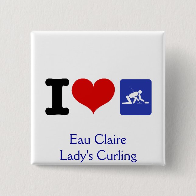Chapa Cuadrada I Heart Curling (Anverso)
