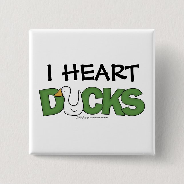 Chapa Cuadrada I Heart Ducks (Anverso)