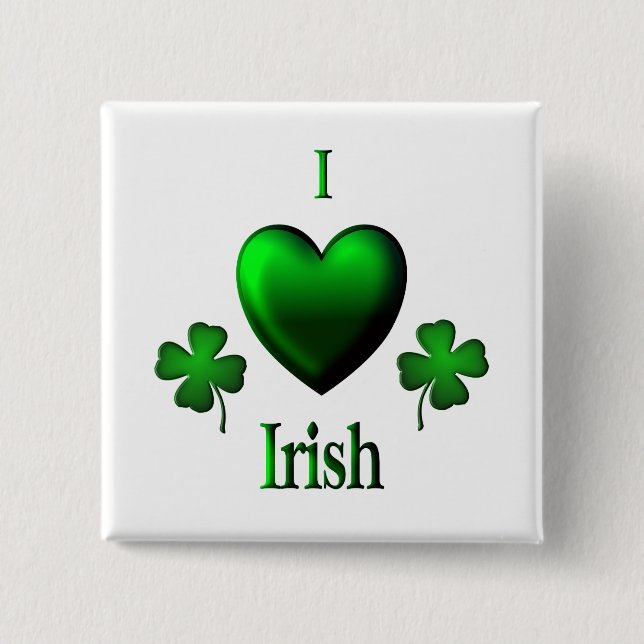Chapa Cuadrada I Heart Irish (Anverso)
