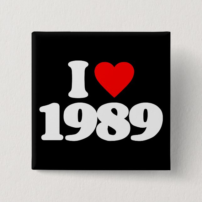 CHAPA CUADRADA I LOVE 1989 (Anverso)