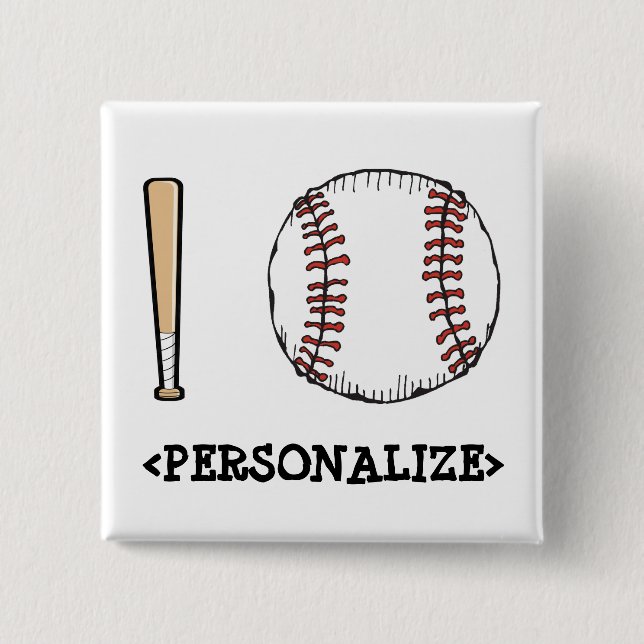 Chapa Cuadrada I Love (Béisbol),<PERSONALIZE> (Anverso)
