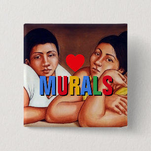 Chapa Cuadrada I Love Murals™ Button