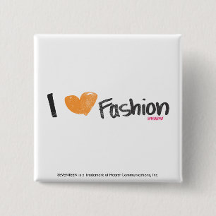 Chapa Cuadrada I naranja de la moda del corazón