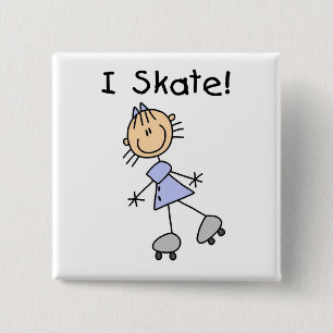Chapa Cuadrada I Skate - Chica Roller Skater