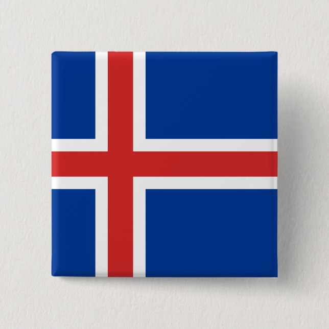 Chapa Cuadrada Iceland (Icelandic) Flag (Anverso)