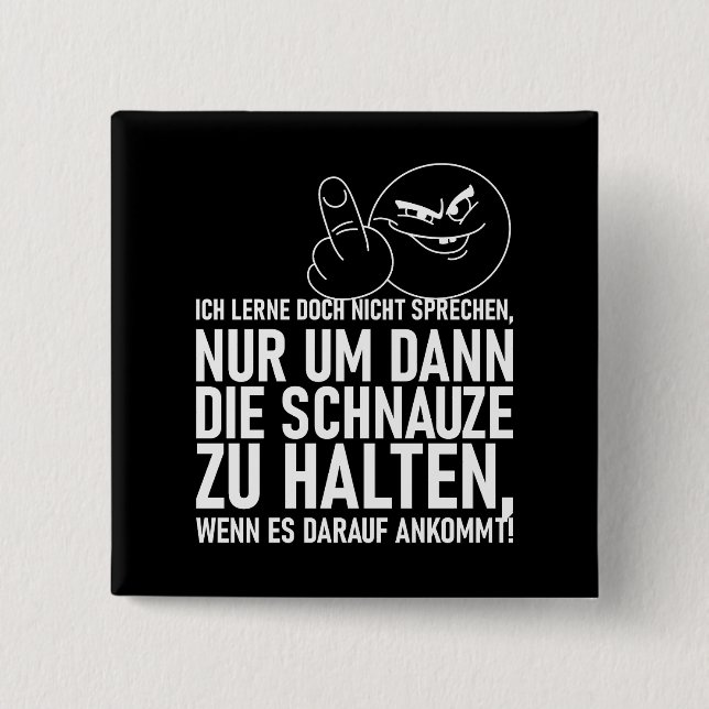 CHAPA CUADRADA ICH LERNE DOCH NICHT SPRECHEN (Anverso)