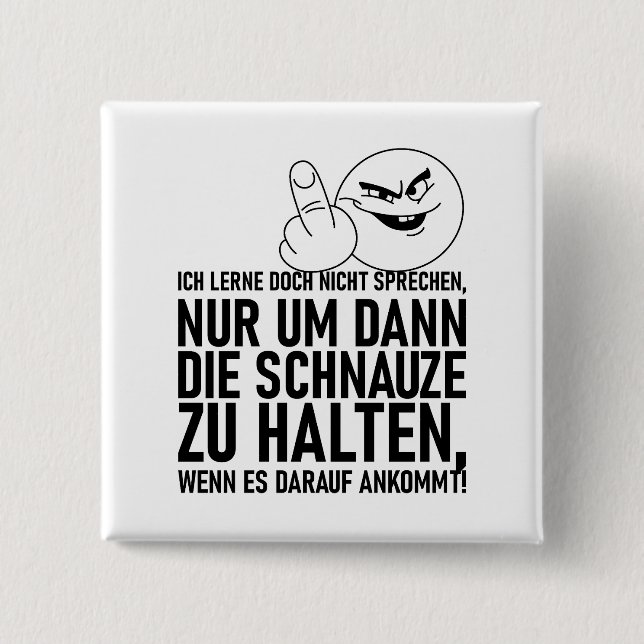 CHAPA CUADRADA ICH LERNE DOCH NICHT SPRECHEN (Anverso)