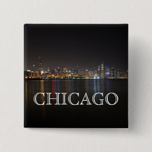 Chapa Cuadrada Icónico Skyline sobre el lago Michigan